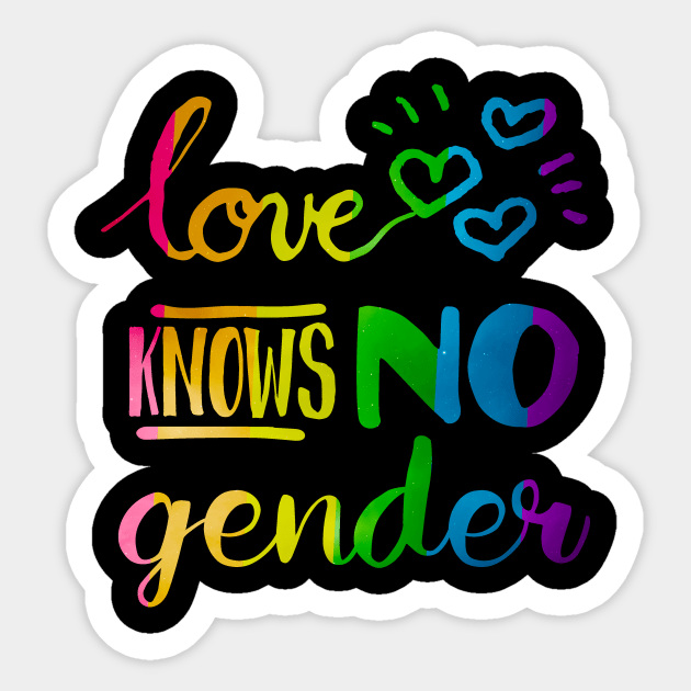 Love Knows No Gender LGBT Pride Sticker by ProudToBeHomo